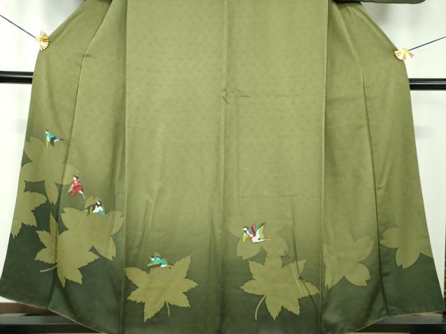平和屋着物●二代目清次郎　手描き　訪問着　飛鳥文　舞桜シルエット　暈し染め　正絹　逸品　DABE5867ps