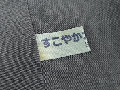 平和屋着物●上質な小紋　市松　万筋　黒紅色×薄鼠色　正絹　逸品　DABE5869ps