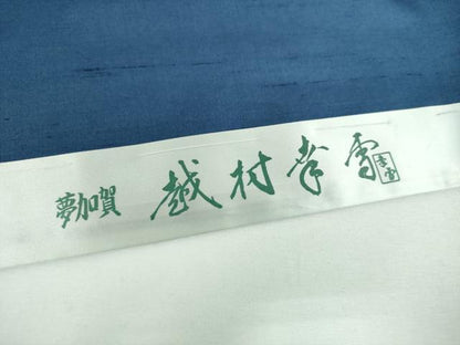 平和屋着物●十日町友禅作家　越村幸雪　白山紬　訪問着　斜線文　仮絵羽　正絹　逸品　未使用　DABE5871ps