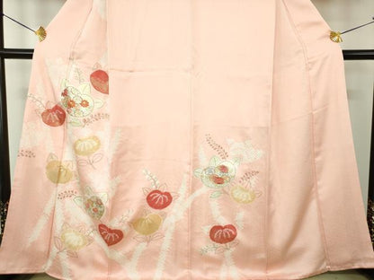 平和屋着物●創業460年・千總　訪問着　駒刺繍　絞り　橘　吉祥花文　金彩　伊勢丹扱い　正絹　逸品　DABE5878ps