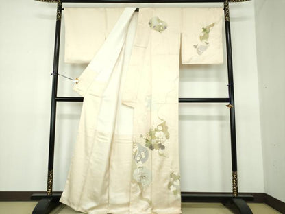 平和屋着物●訪問着　駒刺繍　吉祥花文　金彩　正絹　逸品　DABE5883ps