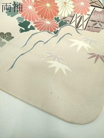 平和屋着物●訪問着　刺繍　風景花文　金彩　正絹　逸品　DABE5888ps