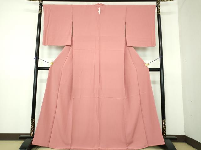 平和屋着物●上質な色無地　長春色　正絹　逸品　未使用　DABE5892ps