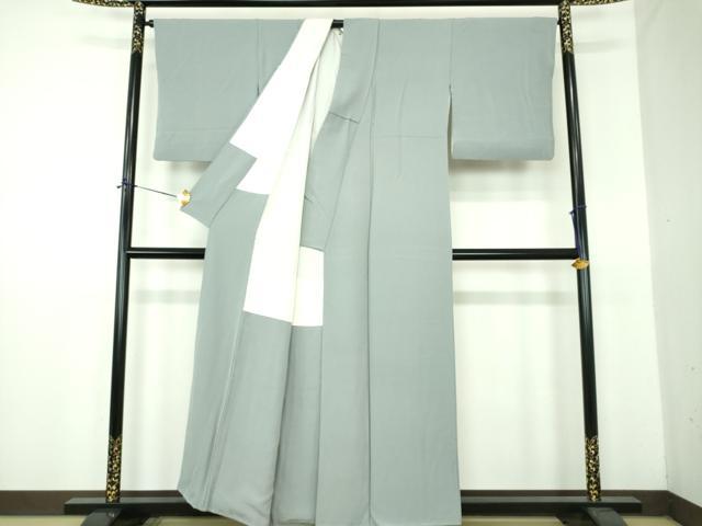 平和屋着物●上質な色無地　藍鼠色　正絹　逸品　DABE5893ps