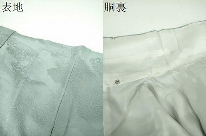 平和屋着物●上質な色無地　道長更紗花地紋　秘色色　正絹　逸品　DABE5894ps