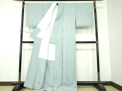 平和屋着物●上質な色無地　道長更紗花地紋　秘色色　正絹　逸品　DABE5894ps