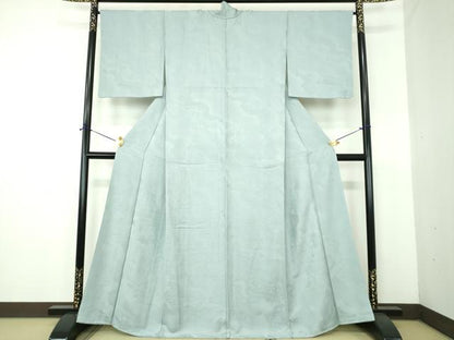 平和屋着物●上質な色無地　道長更紗花地紋　秘色色　正絹　逸品　DABE5894ps