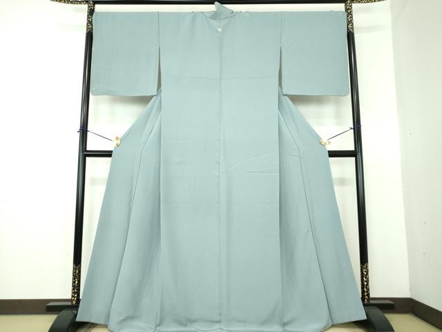 平和屋着物●上質な色無地　藍鼠色　正絹　逸品　DABE5896ps