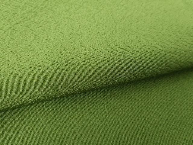 平和屋着物●上質な色無地　草色　正絹　逸品　DABE5897ps