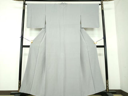 平和屋着物●上質な色無地　桔梗鼠色　正絹　逸品　未使用　DABE5906ps