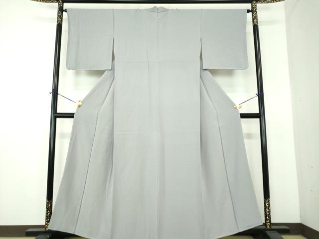 平和屋着物●上質な色無地　桔梗鼠色　正絹　逸品　未使用　DABE5906ps