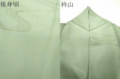 平和屋着物●上質な色無地　流水花地紋　柳鼠色　正絹　逸品　DABE5908ps