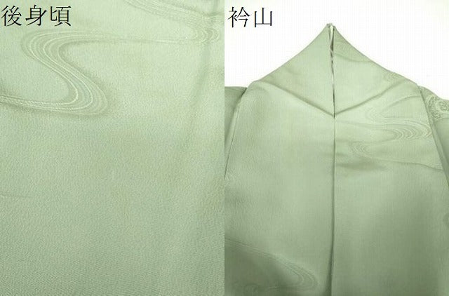 平和屋着物●上質な色無地　流水花地紋　柳鼠色　正絹　逸品　DABE5908ps