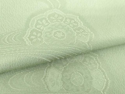 平和屋着物●上質な色無地　流水花地紋　柳鼠色　正絹　逸品　DABE5908ps