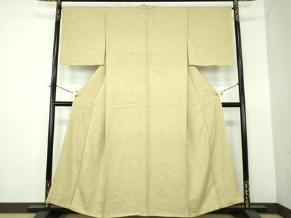 平和屋着物●上質な色無地　風景人物花地紋　砥の粉色　さが美扱い　正絹　逸品　未使用　DABE5911ps