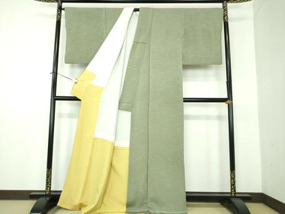 平和屋着物●上質な小紋　敷松葉　鬼しぼ縮緬　正絹　逸品　DABE5913ps