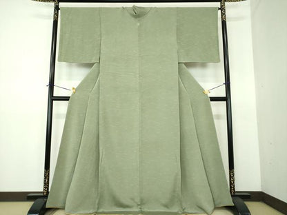 平和屋着物●上質な小紋　敷松葉　鬼しぼ縮緬　正絹　逸品　DABE5913ps