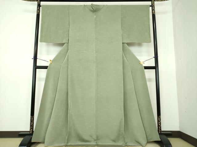 平和屋着物●上質な小紋　敷松葉　鬼しぼ縮緬　正絹　逸品　DABE5913ps