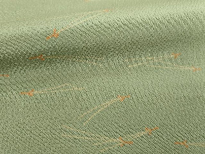 平和屋着物●上質な小紋　敷松葉　鬼しぼ縮緬　正絹　逸品　DABE5913ps