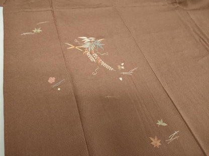 平和屋着物●訪問着　駒刺繍　総刺繍　吹き寄せ花文　藤花房　鬼しぼ縮緬　金糸　正絹　逸品　DABE5915ps
