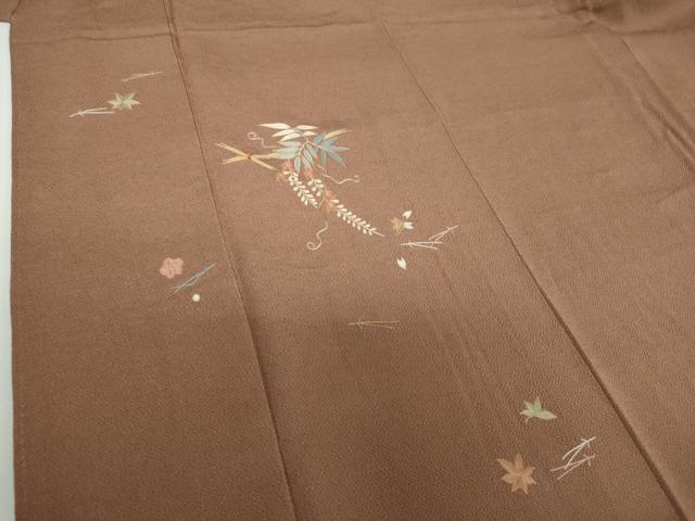 平和屋着物●訪問着　駒刺繍　総刺繍　吹き寄せ花文　藤花房　鬼しぼ縮緬　金糸　正絹　逸品　DABE5915ps