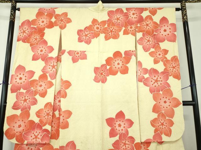 平和屋着物●名門　藤娘きぬたや・総絞り　振袖　総絞り　舞花文　正絹　逸品　DABE5917ps