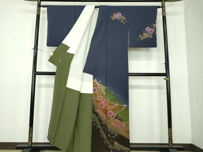 平和屋着物●訪問着　絞り　辻が花　暈し染め　金彩　正絹　逸品　DABE5919ps