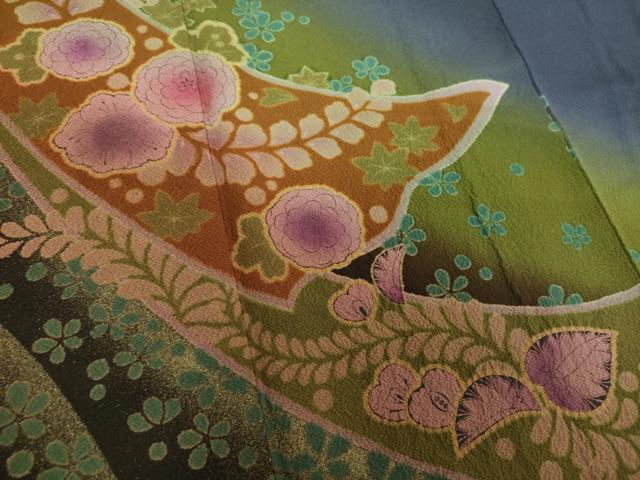 平和屋着物●訪問着　絞り　辻が花　暈し染め　金彩　正絹　逸品　DABE5919ps