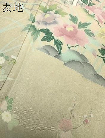平和屋着物●訪問着　友禅　風景花文　暈し染め　正絹　逸品　DABE5922ps