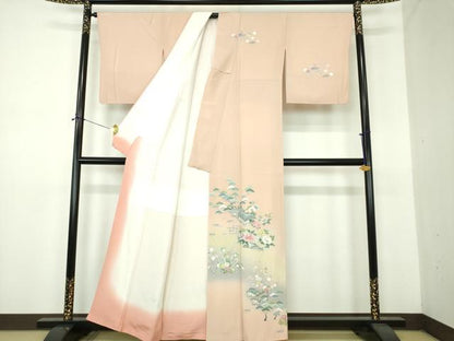 平和屋着物●訪問着　友禅　風景花文　暈し染め　正絹　逸品　DABE5922ps