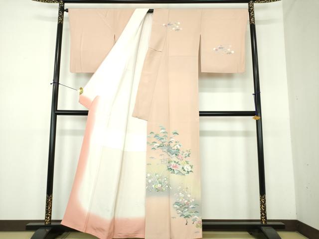 平和屋着物●訪問着　友禅　風景花文　暈し染め　正絹　逸品　DABE5922ps