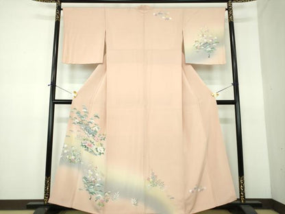 平和屋着物●訪問着　友禅　風景花文　暈し染め　正絹　逸品　DABE5922ps