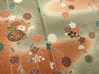 平和屋着物●訪問着　枝垂れ桜　花丸文　暈し染め　金彩　正絹　逸品　未使用　DABE5923ps