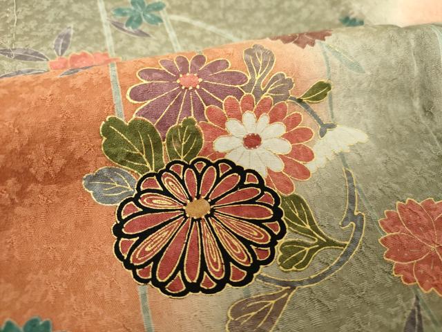 平和屋着物●訪問着　枝垂れ桜　花丸文　暈し染め　金彩　正絹　逸品　未使用　DABE5923ps