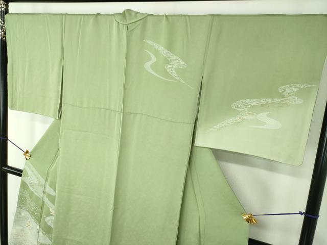 平和屋着物●訪問着　刺繍　草花文　金彩　正絹　逸品　DABE5924ps