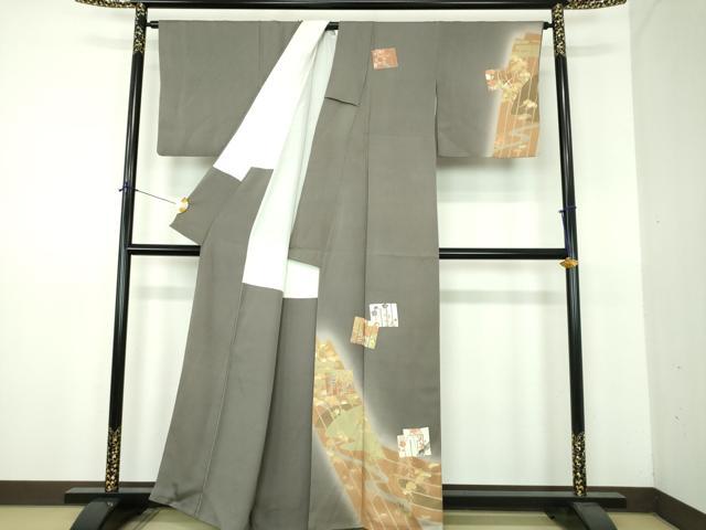 平和屋着物●訪問着　駒刺繍　源氏香花文　暈し染め　金彩　正絹　逸品　DABE5926ps