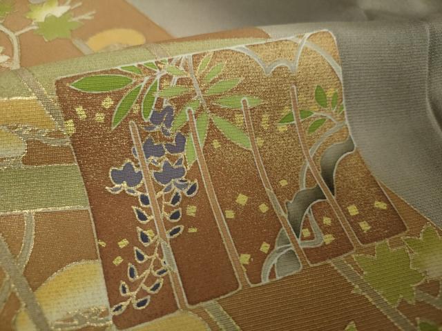 平和屋着物●訪問着　駒刺繍　源氏香花文　暈し染め　金彩　正絹　逸品　DABE5926ps