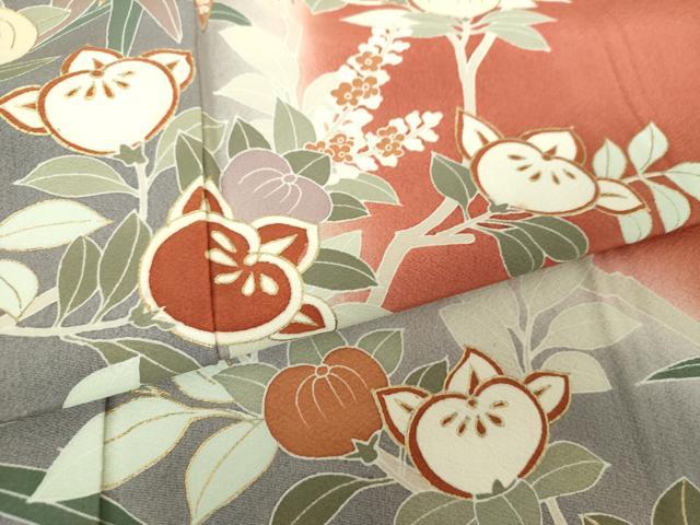 平和屋着物●訪問着　作家物　橘　笹文　暈し染め　金彩　正絹　逸品　DABE5928ps