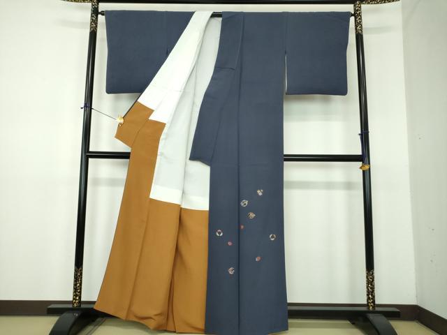 平和屋着物●豪華色留袖　総刺繍　花丸文　金彩　正絹　逸品　DABE5929ps