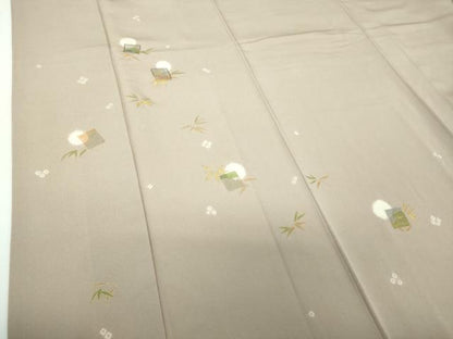 平和屋着物●訪問着　刺繍　絞り　色紙立波笹文　金彩　正絹　逸品　DABE5930ps