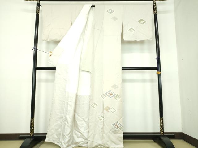 平和屋着物●訪問着　刺繍　絞り　花菱文　金彩　正絹　逸品　DABE5932ps