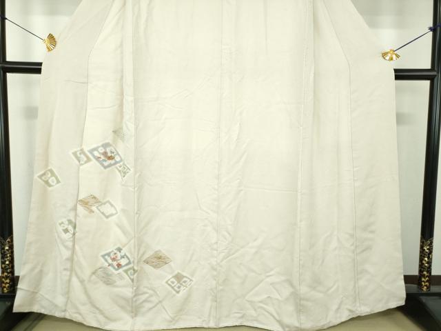 平和屋着物●訪問着　刺繍　絞り　花菱文　金彩　正絹　逸品　DABE5932ps