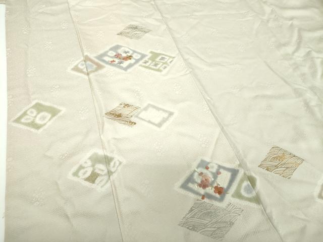 平和屋着物●訪問着　刺繍　絞り　花菱文　金彩　正絹　逸品　DABE5932ps