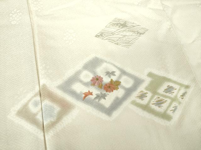 平和屋着物●訪問着　刺繍　絞り　花菱文　金彩　正絹　逸品　DABE5932ps