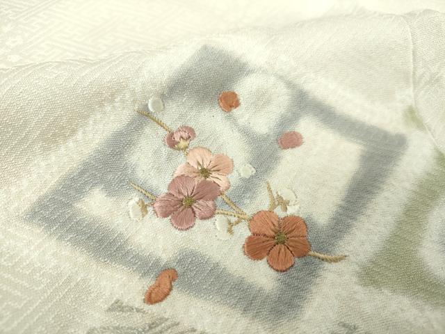 平和屋着物●訪問着　刺繍　絞り　花菱文　金彩　正絹　逸品　DABE5932ps