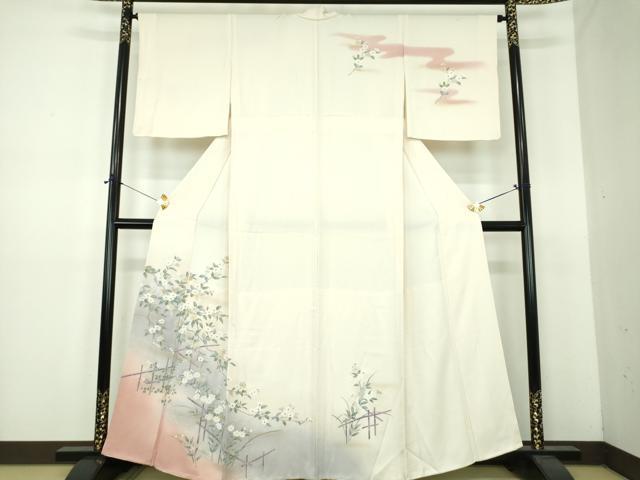 平和屋着物●訪問着　胴抜き仕立て　枝垂れ桜　暈し染め　金銀彩　正絹　逸品　DABE5935ps