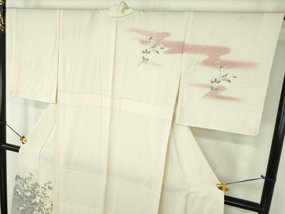 平和屋着物●訪問着　胴抜き仕立て　枝垂れ桜　暈し染め　金銀彩　正絹　逸品　DABE5935ps