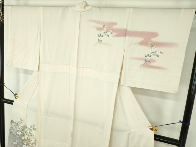 平和屋着物●訪問着　胴抜き仕立て　枝垂れ桜　暈し染め　金銀彩　正絹　逸品　DABE5935ps
