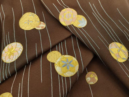 平和屋着物●訪問着　駒刺繍　花手毬　暈し染め　金彩　正絹　逸品　DABE5937ps