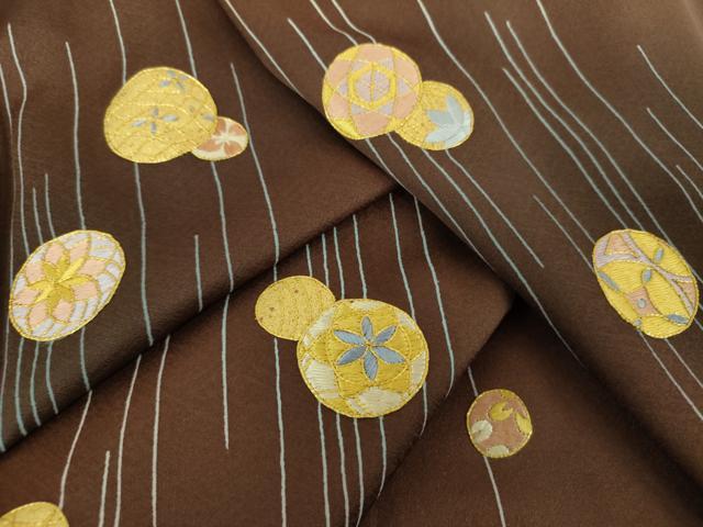 平和屋着物●訪問着　駒刺繍　花手毬　暈し染め　金彩　正絹　逸品　DABE5937ps